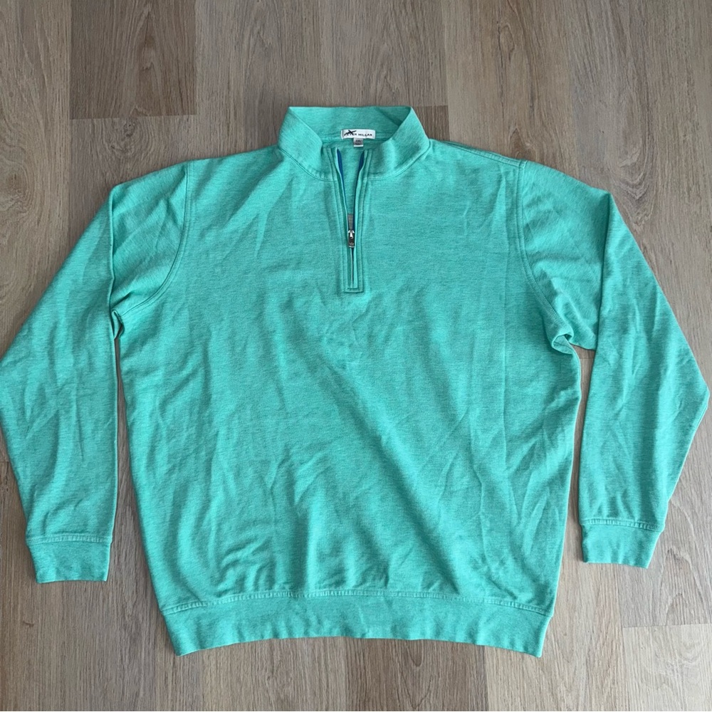 Peter Millar Teal Quarter-Zip Pullover - Size XXL